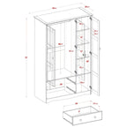 Guardaroba a 3 ante - Bianco/Moka/Java - Legno massello