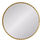 Specchio da Parete Decorativo Rotondo Oro 26'' Diametro con Bordo Ondulato