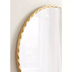 Specchio da Parete Decorativo Rotondo Oro 26'' Diametro con Bordo Ondulato