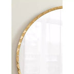 Specchio da Parete Decorativo Rotondo Oro 26'' Diametro con Bordo Ondulato