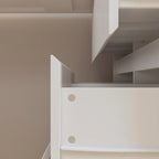 Cassettiera e Scrivania Girevole a 32,7H, con 6 Cassetti, Tavolo da Trucco, Bianco/Nero
