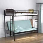 Letto a castello in metallo con letto inferiore regolabile, una piazza e mezza superiore e matrimoniale inferiore, 183 A x 198 L x 105 P cm