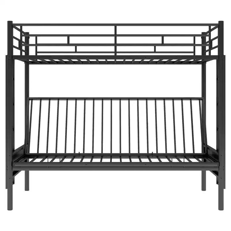 Letto a castello in metallo con letto inferiore regolabile, una piazza e mezza superiore e matrimoniale inferiore, 183 A x 198 L x 105 P cm