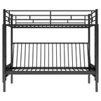 Letto a castello in metallo con letto inferiore regolabile, una piazza e mezza superiore e matrimoniale inferiore, 183 A x 198 L x 105 P cm