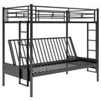 Letto a castello in metallo con letto inferiore regolabile, una piazza e mezza superiore e matrimoniale inferiore, 183 A x 198 L x 105 P cm