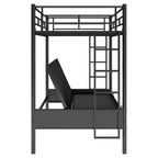 Letto a castello in metallo con letto inferiore regolabile, una piazza e mezza superiore e matrimoniale inferiore, 183 A x 198 L x 105 P cm