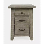 Jofran,Telluride Rustic Farmhouse Solid Wood USB Charging Chairside End Table