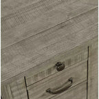 Tavolino laterale in pino massiccio con ricarica USB 79 A x 46 L x 61 P cm