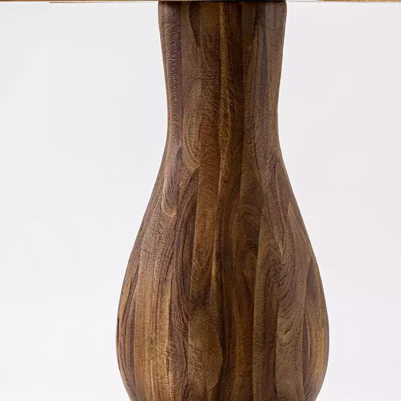 Tavolo da pranzo rotondo in legno di gomma asiatico 76 A x 122 D cm