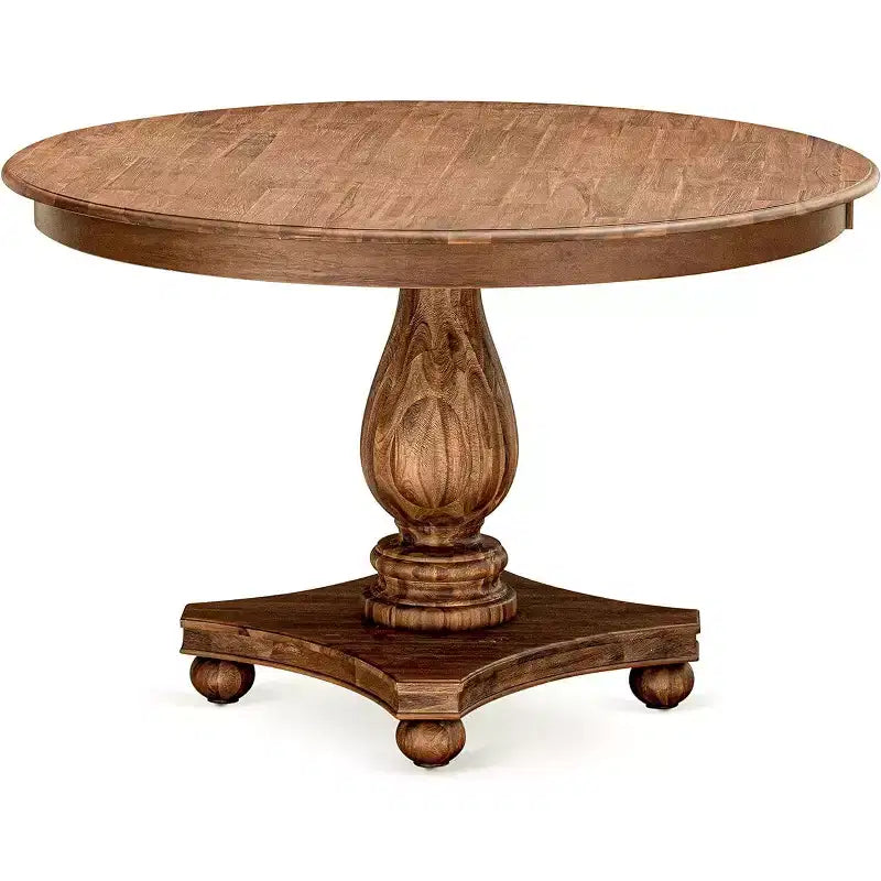 Tavolo da pranzo rotondo in legno di gomma asiatico 76 A x 122 D cm