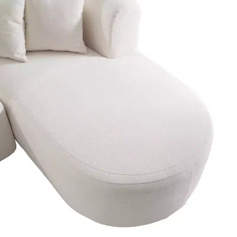 Divano ad angolo in tessuto 274 cm di larghezza con seduta curva