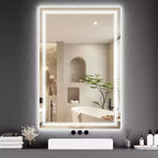 Specchio da bagno retroilluminato e frontale a LED con anti-appannamento e dimmer