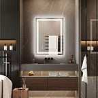 Specchio da bagno retroilluminato e frontale a LED con anti-appannamento e dimmer