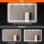 Specchio da bagno retroilluminato e frontale a LED con anti-appannamento e dimmer