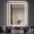 Specchio da bagno retroilluminato e frontale a LED con anti-appannamento e dimmer
