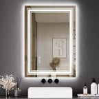 Specchio da bagno retroilluminato e frontale a LED con anti-appannamento e dimmer