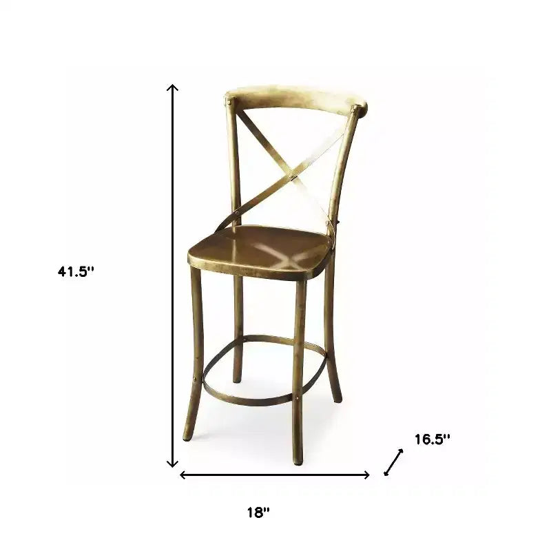Sedia con barra in ferro dorato 24K