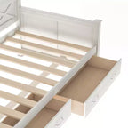 Lettino singolo in legno e MDF con 2 cassetti portaoggetti