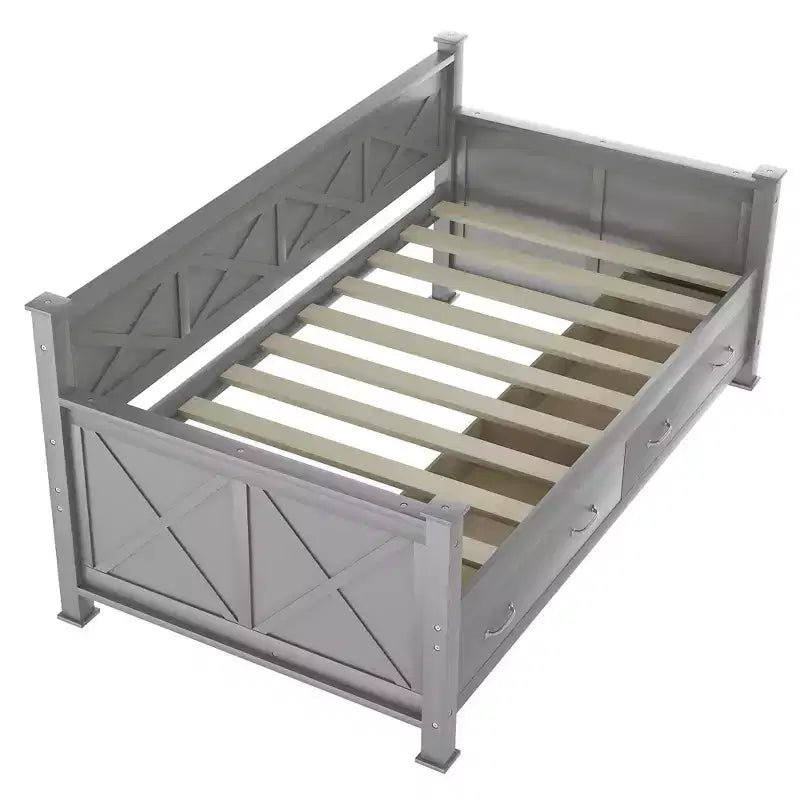 Divano letto singolo in legno in stile casual moderno e rustico