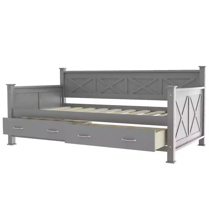 Divano letto singolo in legno in stile casual moderno e rustico