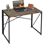WOHOMO Modern Small Computer Folding Desk For Home Office, Brown, 39in