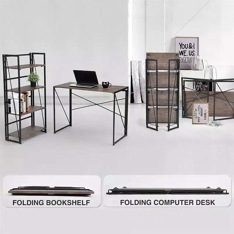 Scrivania pieghevole moderna per piccoli computer da ufficio, marrone, 99 cm