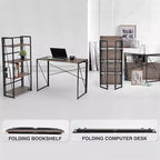 Scrivania Pieghevole per Computer in Metallo e Truciolato 99 cm L x 51 cm L x 72 cm A