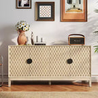 Credenza/Buffet in MDF a 4 ante con pannelli scanalati intagliati 160 cm L x 81 cm A x 40 cm P
