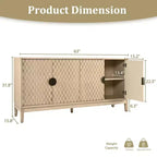 Credenza/Buffet in MDF a 4 ante con pannelli scanalati intagliati 160 cm L x 81 cm A x 40 cm P