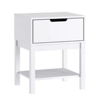 Comodino per Bambini in Legno con Cassetto Singolo e Ripiano Aperto