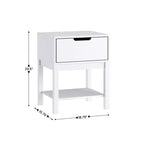 Comodino per Bambini in Legno con Cassetto Singolo e Ripiano Aperto