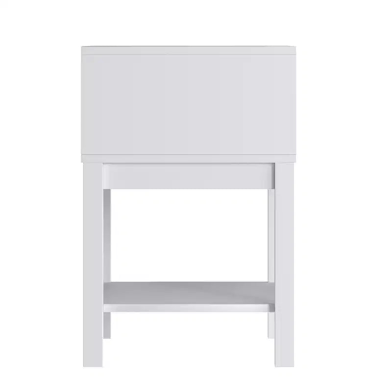Comodino per Bambini con Cassetto Singolo e Struttura in Legno Massello, Tavolino per Cameretta con Ripiano Aperto