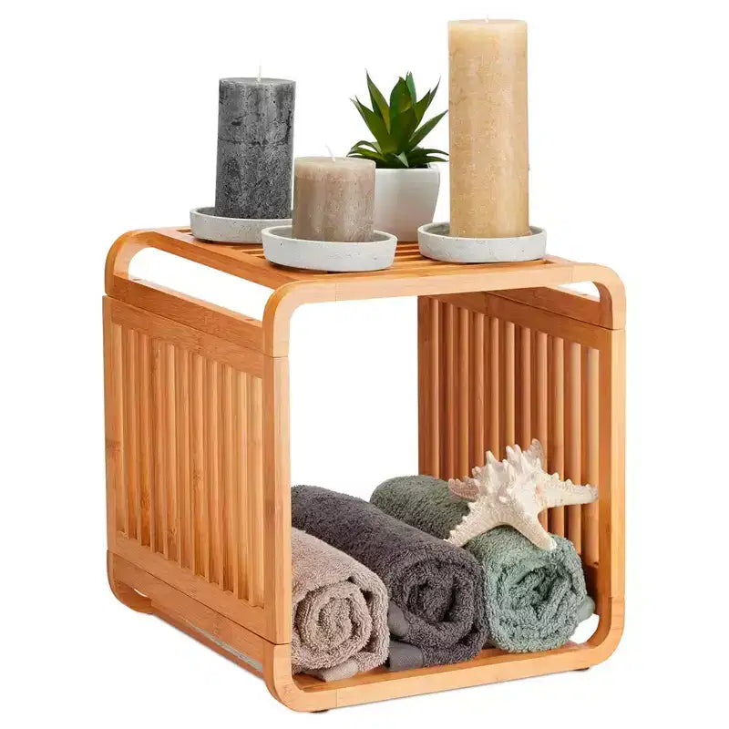 Evideco French Home Goods Smart Kube Scaffale portaoggetti in bambù a cubo, 13 divisori impilabili