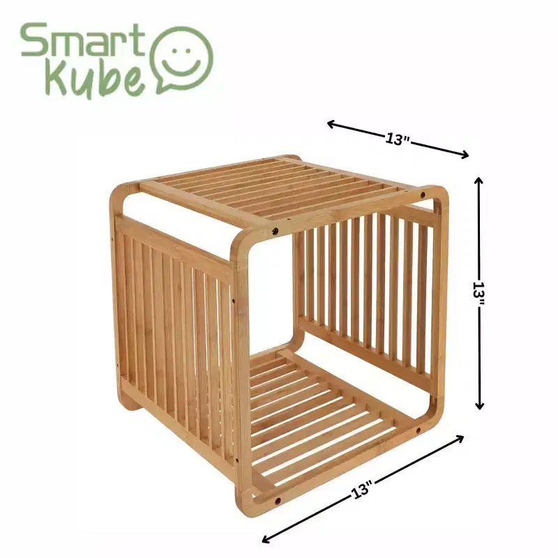 Evideco French Home Goods Smart Kube Scaffale portaoggetti in bambù a cubo, 13 divisori impilabili