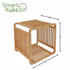Organizzatore portaoggetti a cubo in bambù 33 cm A x 33 cm L x 33 cm P