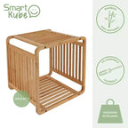 Organizzatore portaoggetti a cubo in bambù 33 cm A x 33 cm L x 33 cm P