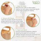 Organizzatore portaoggetti a cubo in bambù 33 cm A x 33 cm L x 33 cm P