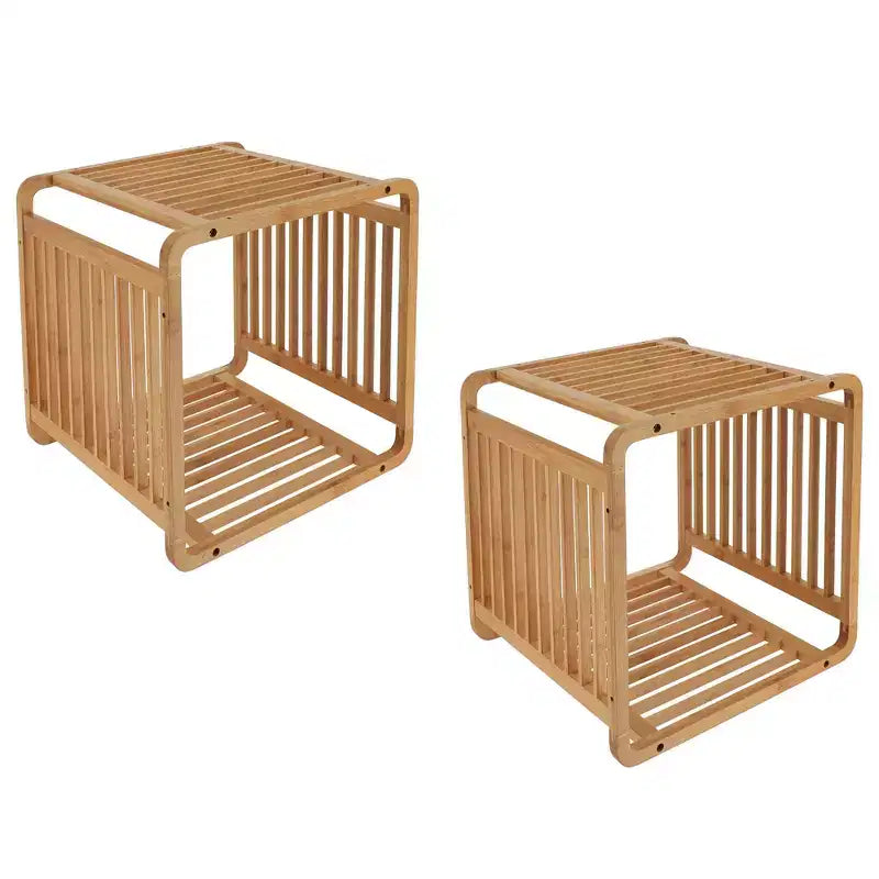 Evideco French Home Goods Smart Kube Scaffale portaoggetti in bambù a cubo, 13 divisori impilabili