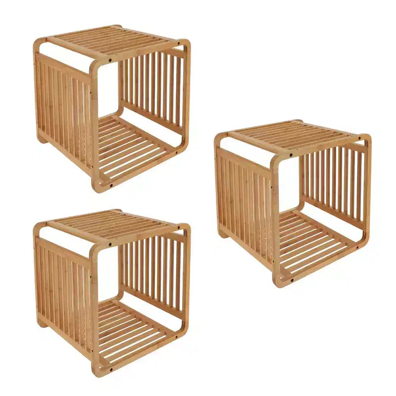 Evideco French Home Goods Smart Kube Scaffale portaoggetti in bambù a cubo, 13 divisori impilabili