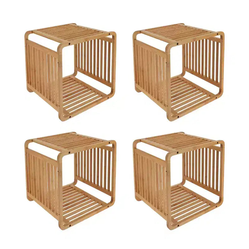 Evideco French Home Goods Smart Kube Scaffale portaoggetti in bambù a cubo, 13 divisori impilabili