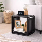Evideco French Home Goods Smart Kube Bamboo Cube Storage, 13 Stackable Shelf Organizer