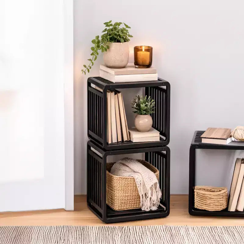 Evideco French Home Goods Smart Kube Scaffale portaoggetti in bambù a cubo, 13 divisori impilabili