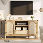 Madia in legno e rattan 59.1''L x 18.43''P x 8.07''A