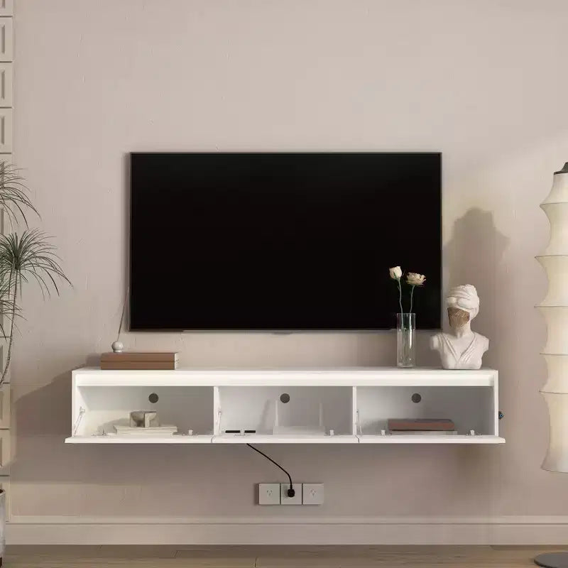 Mensola porta TV a muro in MDF 28 A x 165 L x 30 P cm
