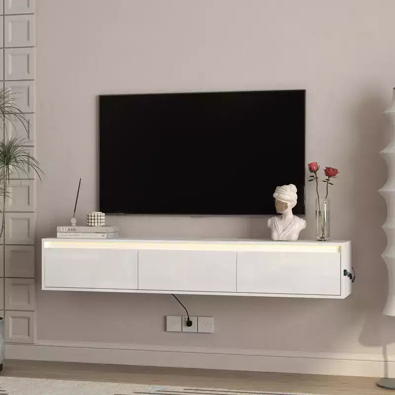 Mensola porta TV a muro in MDF 28 A x 165 L x 30 P cm