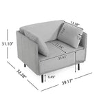 Poltrona in poliestere e legno massello 79 A x 82 L x 99,5 P cm