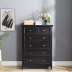 Modern 6 Drawer Dresser with Smooth Glide Drawers, Anti-Tipping Device, for Living Room