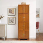 72-Inch Tall Storage Cabinet with 8 Doors and 4 Shelves for Living Room, Kitchen, or Office