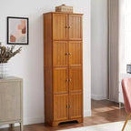 Armadio Portatutto in Legno con 8 Ante e 4 Ripiani 183.9 cm A x 60.5 cm L x 32 cm P