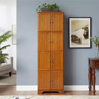 Armadio Portatutto in Legno con 8 Ante e 4 Ripiani 183.9 cm A x 60.5 cm L x 32 cm P